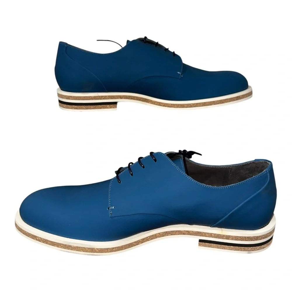 Robert Clergerie Rodeo Blue Leather Lace-Up‎ Shoes EU44 US11 NIB